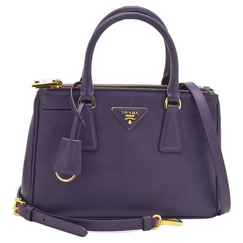 prada saffiano tote purple